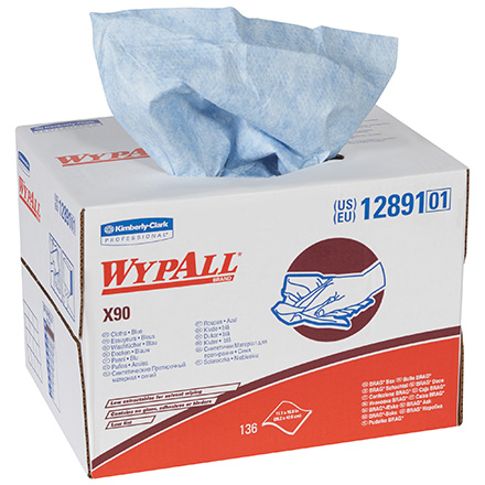 Kimberly Clark<span class='rtm'>®</span> WypALL<span class='afterCapital'><span class='rtm'>®</span></span> X90 11.1 x 16.8" Blue Heavy-Duty Wipers Dispenser Box