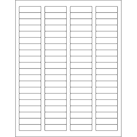 1 <span class='fraction'>3/4</span> x 1/2" White Rectangle Laser Labels - Master Case