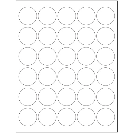 1 <span class='fraction'>1/2</span>" Glossy White Circle Laser Labels