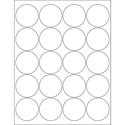 Glossy White Circle Laser Labels
