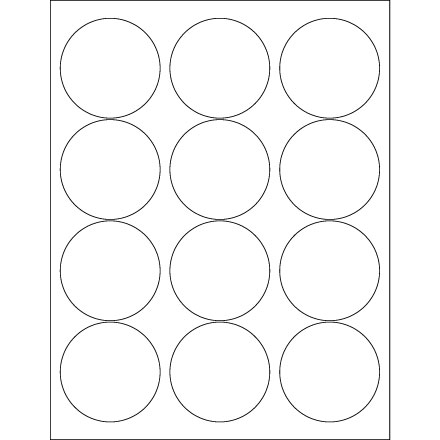 2 <span class='fraction'>1/2</span>" Glossy White Circle Laser Labels