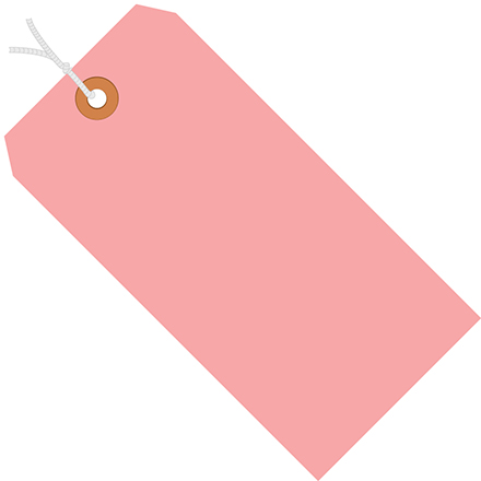 4 <span class='fraction'>1/4</span> x 2 <span class='fraction'>1/8</span>" Pink 13 Pt. Shipping Tags - Pre-Strung